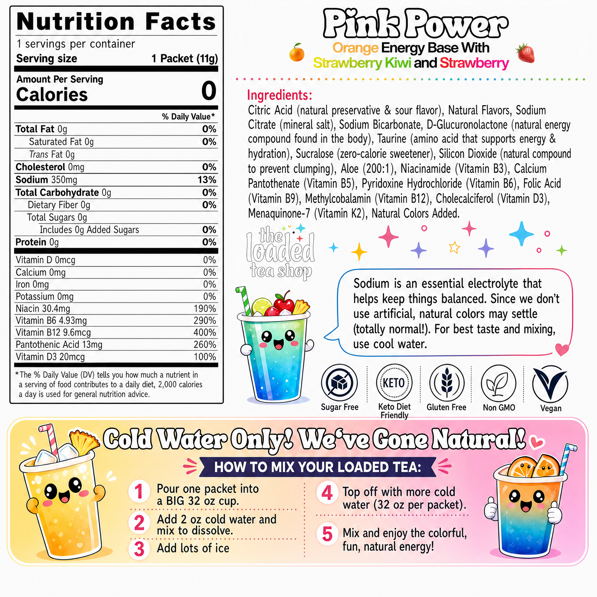 Pink Power (Caffeine-Free) - Shaker Mix Favorite
