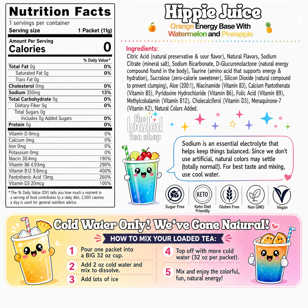 Hippie Juice (Caffeine-Free) - Flavor in Your Bottle