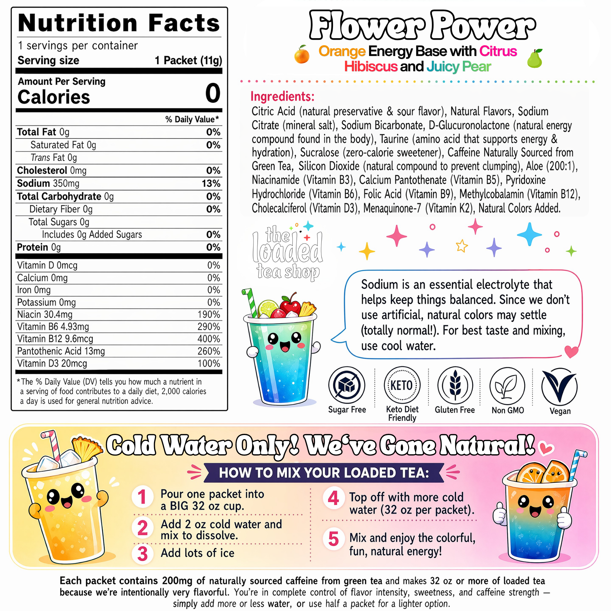50 Case Flower Power - Sip Something Bright