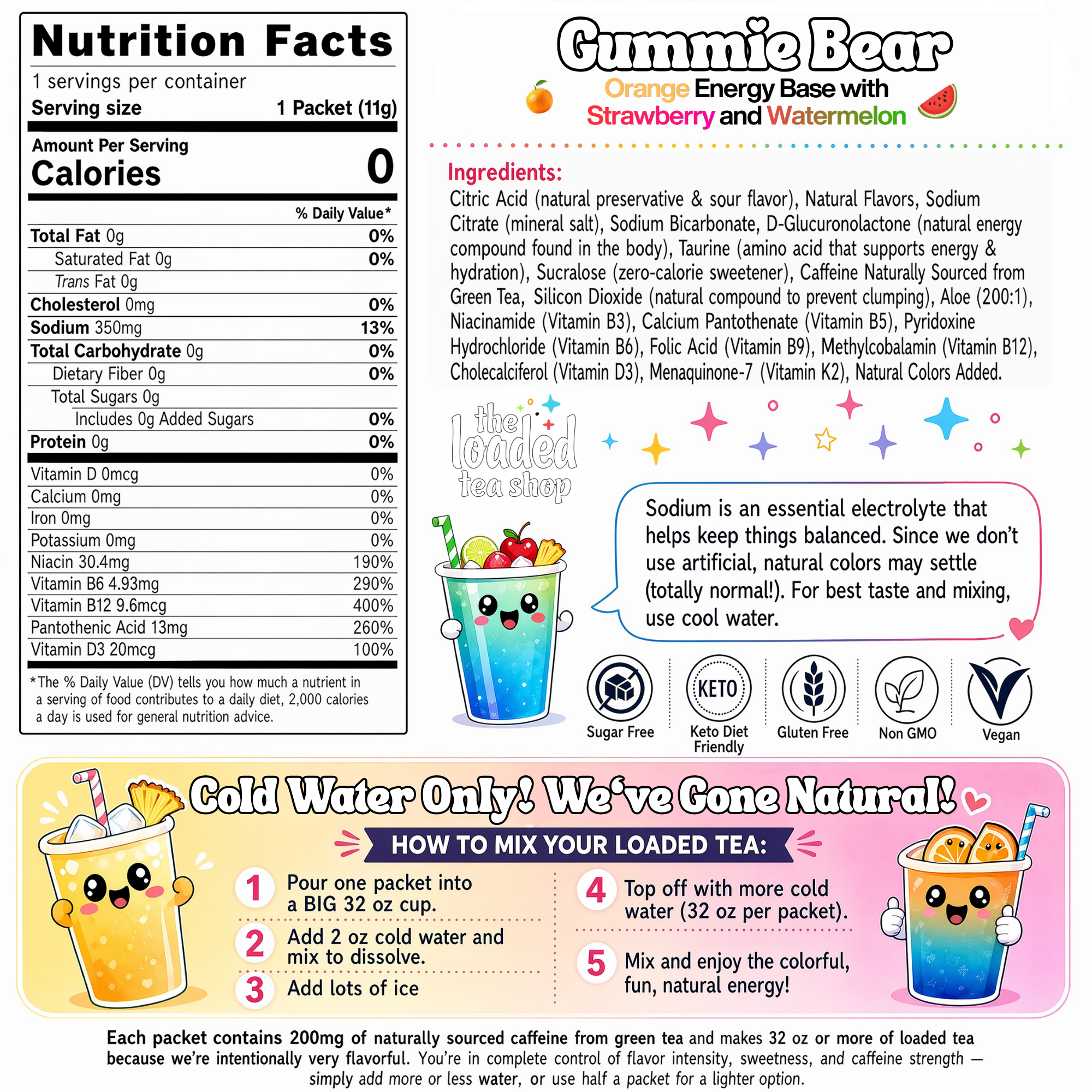 50 Case Gummie Bear - Bright Bottle Mix
