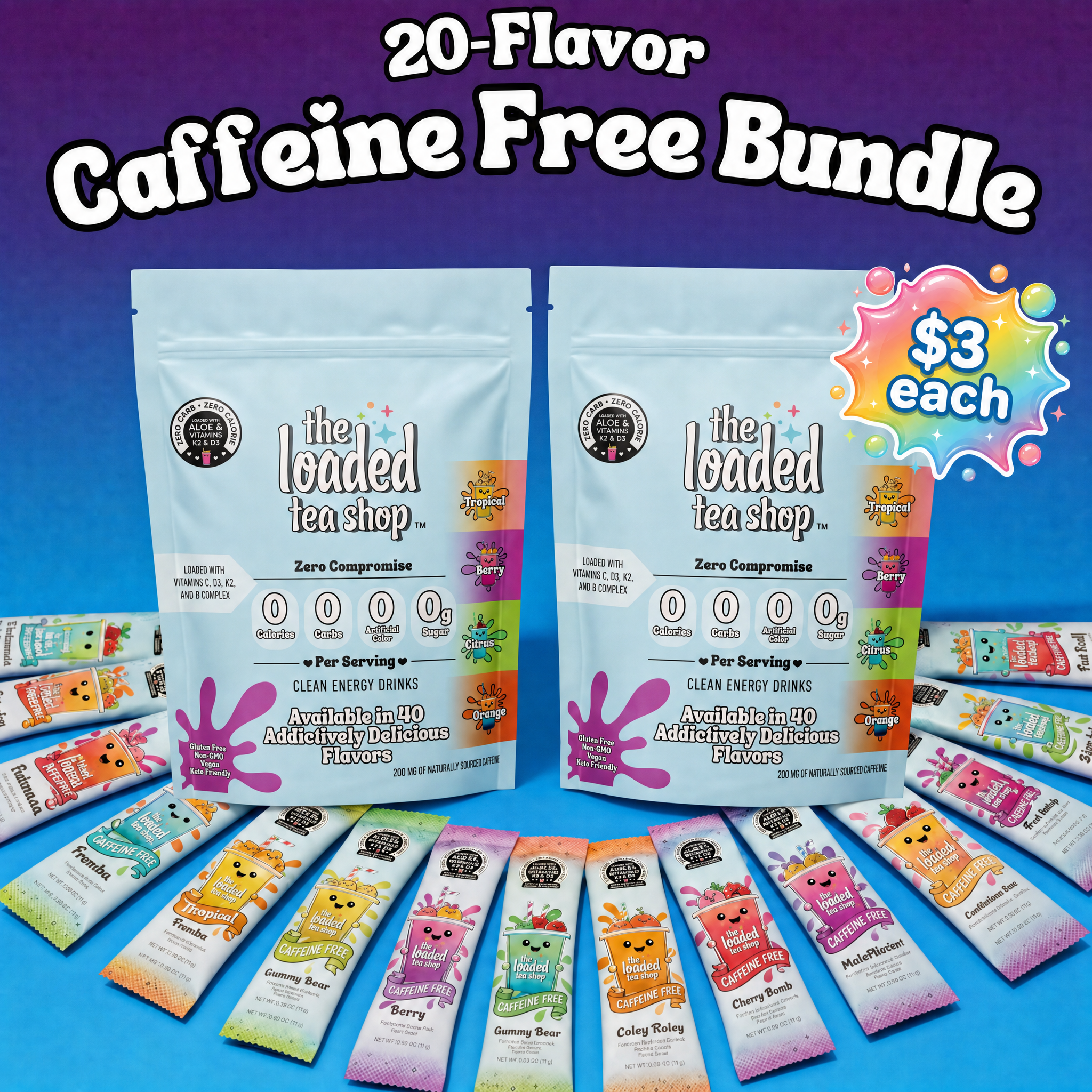 20 Flavor Bundle (Caffeine-Free) - Your Mix Routine